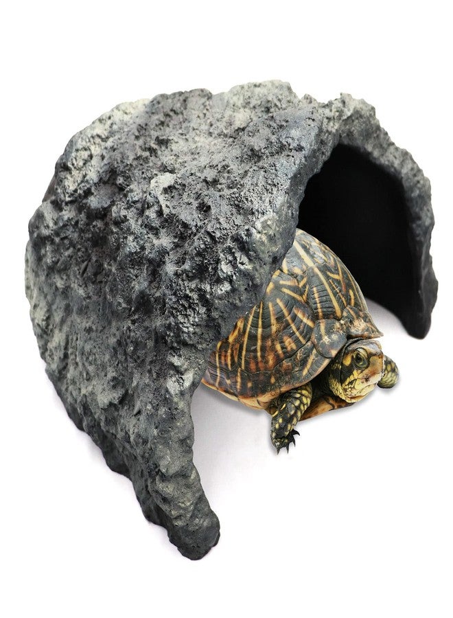 Oooct Extra Large Reptile Rock Hide Cave, Resin Cave, Aquarium Decorations Accessories, Lizard Turtle Fish Hide Habitat 10.23x9.44x5.7 Inches - Image 1